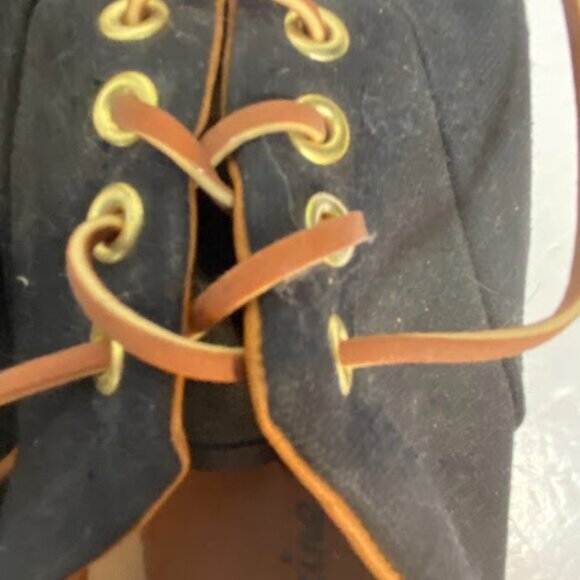 Marine Layer Black Tan Canvas Men's Boat Sneakers Size 9 - Picture 7 of 7